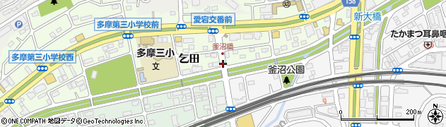 東京都多摩市乞田周辺の地図
