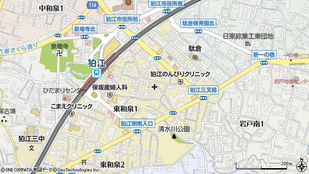 〒201-0014 東京都狛江市東和泉の地図