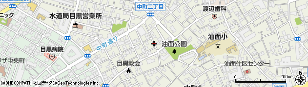 東京都目黒区中町周辺の地図