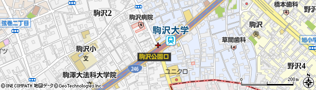 駒沢大学駅前周辺の地図