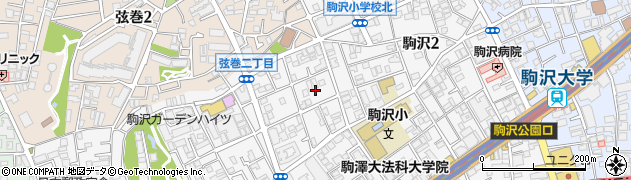 東京都世田谷区駒沢2丁目23周辺の地図