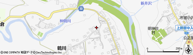 山梨県上野原市鶴川98周辺の地図