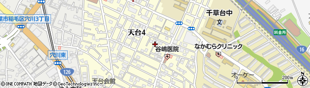 千葉県千葉市稲毛区天台周辺の地図