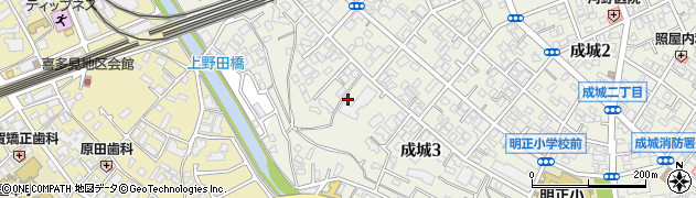 東京都世田谷区成城3丁目周辺の地図