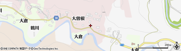 山梨県上野原市大曽根周辺の地図