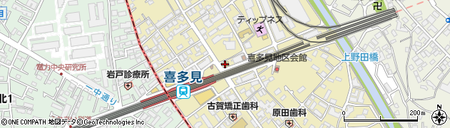 松屋 喜多見店周辺の地図