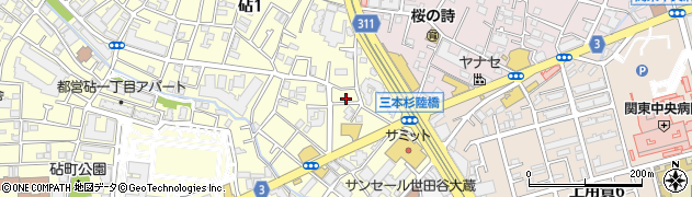 東京都世田谷区砧1丁目16-32周辺の地図