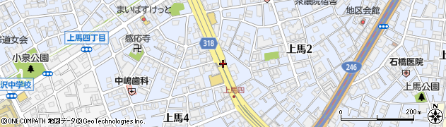 東京都世田谷区上馬周辺の地図
