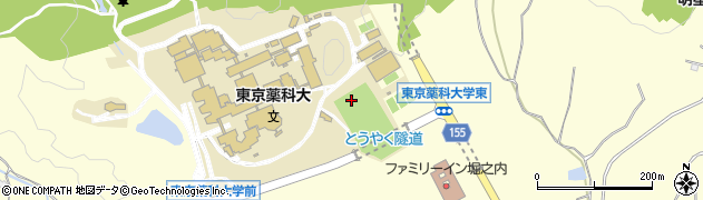 東京薬科大学　グラウンド周辺の地図
