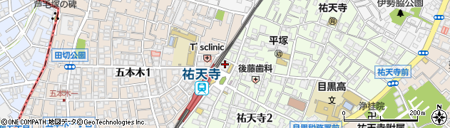 みずほ銀行祐天寺支店周辺の地図