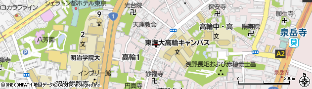 浅香ハイツ高輪周辺の地図