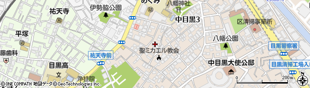 東京都目黒区中目黒3丁目20周辺の地図