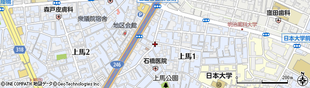 ファミリーマート世田谷上馬一丁目店周辺の地図