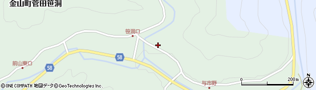 岐阜県下呂市金山町菅田笹洞1324-3周辺の地図