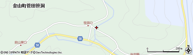 岐阜県下呂市金山町菅田笹洞1328周辺の地図