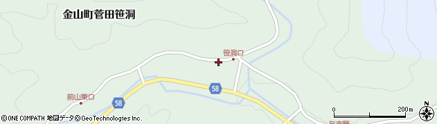 岐阜県下呂市金山町菅田笹洞705周辺の地図