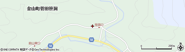岐阜県下呂市金山町菅田笹洞706周辺の地図