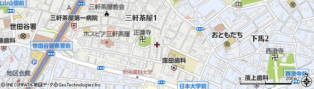 東京都世田谷区三軒茶屋1丁目周辺の地図