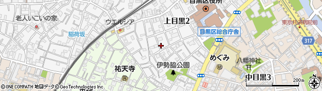 東京都目黒区上目黒2丁目周辺の地図