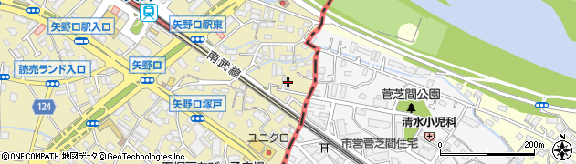 東京都稲城市矢野口423周辺の地図
