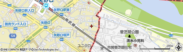 東京都稲城市矢野口423-1周辺の地図