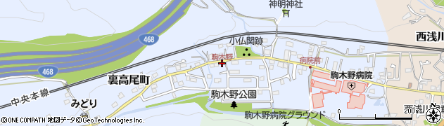 駒木野周辺の地図
