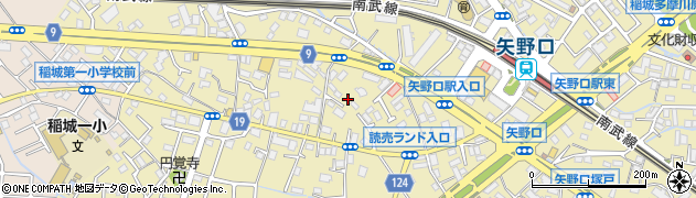 東京都稲城市矢野口740周辺の地図