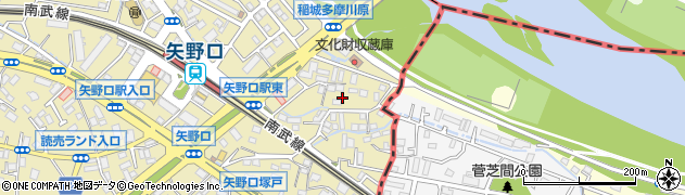 東京都稲城市矢野口395周辺の地図