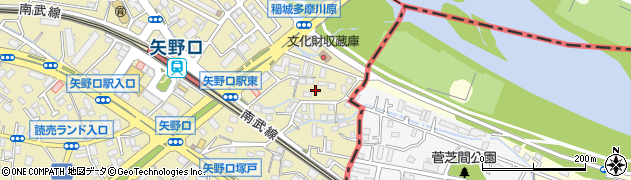 東京都稲城市矢野口397周辺の地図