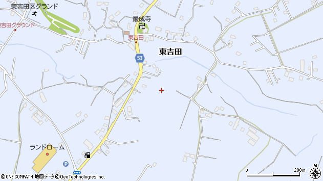 〒289-1114 千葉県八街市東吉田の地図