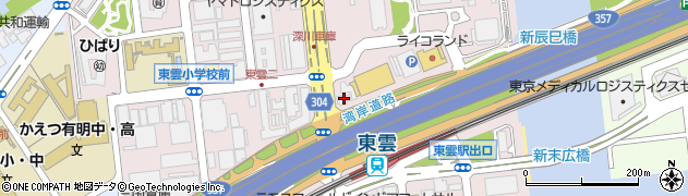 有明町変電所周辺の地図