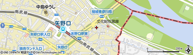 東京都稲城市矢野口380周辺の地図