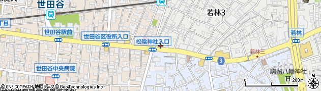 世田谷若林三郵便局 ＡＴＭ周辺の地図