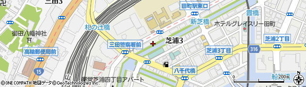 東京都港区芝浦3丁目周辺の地図