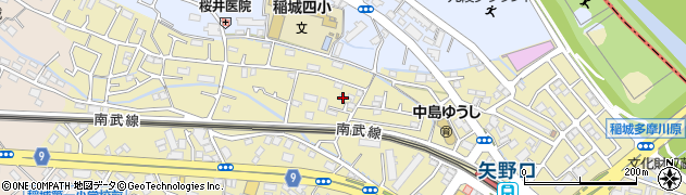東京都稲城市矢野口136周辺の地図