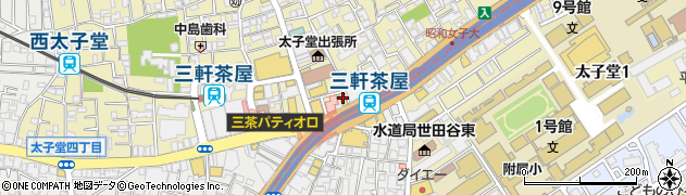 ファミリーマート三軒茶屋駅北口店周辺の地図