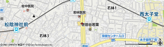 若林駅前周辺の地図