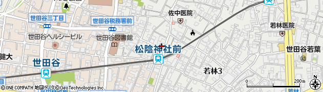ファミリーマート松陰神社駅前店周辺の地図
