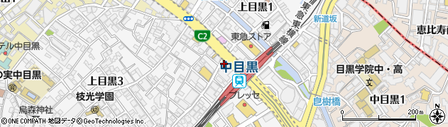 松屋 中目黒店周辺の地図