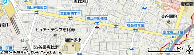 東京都渋谷区恵比寿周辺の地図