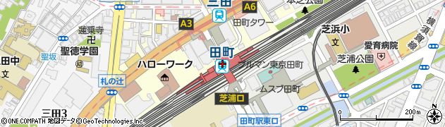 田町駅周辺の地図