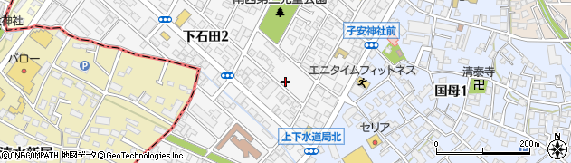 山梨県甲府市下石田周辺の地図