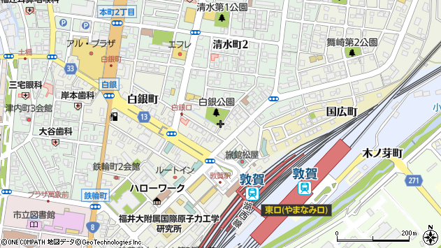 〒914-0054 福井県敦賀市白銀町の地図