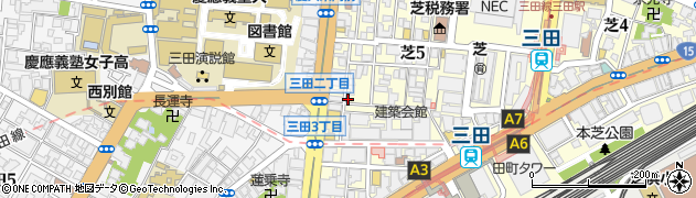 二代目 田町・三田本店周辺の地図