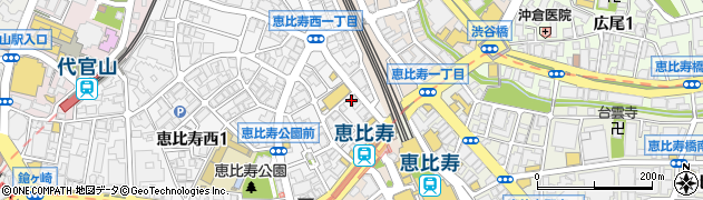 クエルボトーキョー 恵比寿周辺の地図