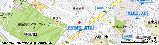 東京都調布市多摩川1丁目38周辺の地図