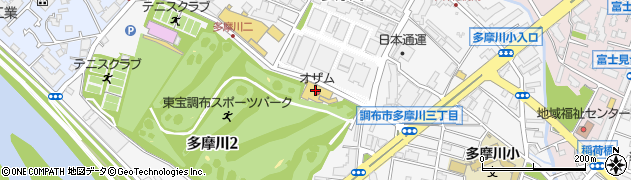 スーパーオザム　調布多摩川店周辺の地図