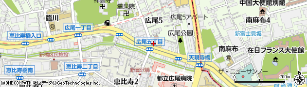 渋谷広尾郵便局周辺の地図