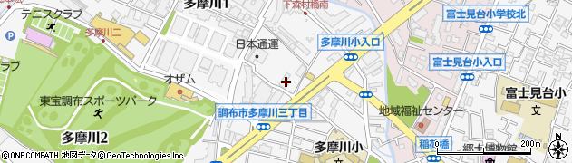 東京都調布市多摩川1丁目39周辺の地図