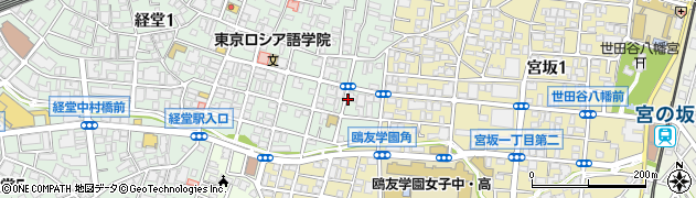 東京都世田谷区経堂1丁目8周辺の地図